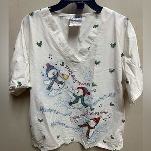 Christmas scrub top